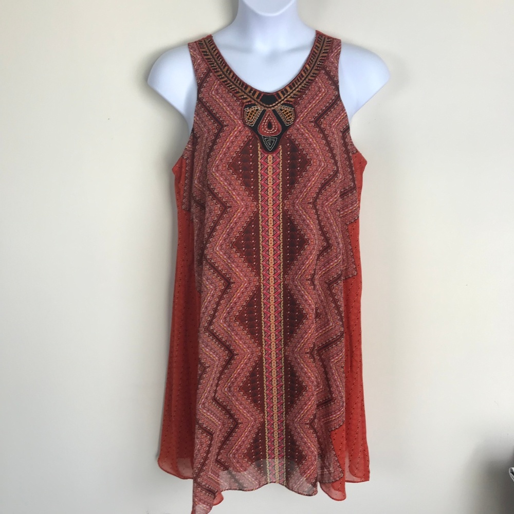 Madison Lee Orange Embroidered Dress